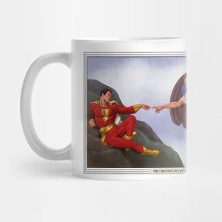 The Creation of Captain Marvel after Michaelangelo Mug